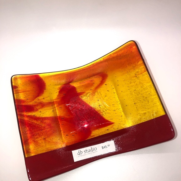 Studio Art Glass Candle Dish Wine Dish From Winery Glass Decor Knick Knack - Picture 5 of 9